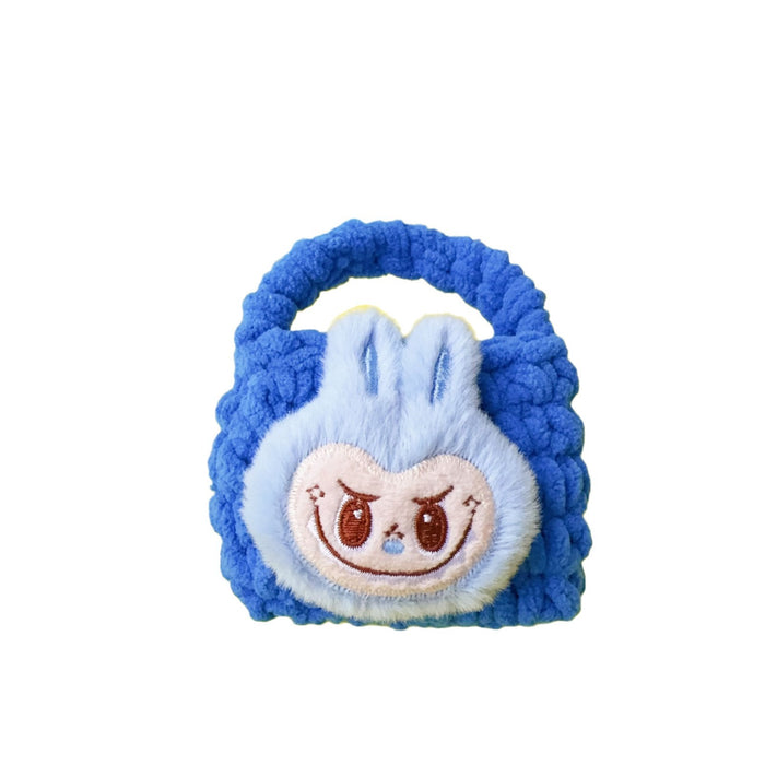 Wholesale New plush coin purse, hand knitted data cable storage bag, protective cover wholesale