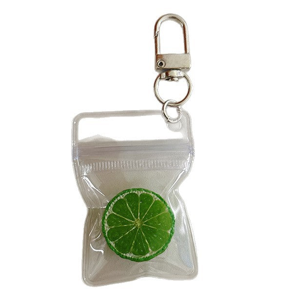 Wholesale Pastoral Style Resin Half Lemon Keychain Bag Charm Decorative Accessory