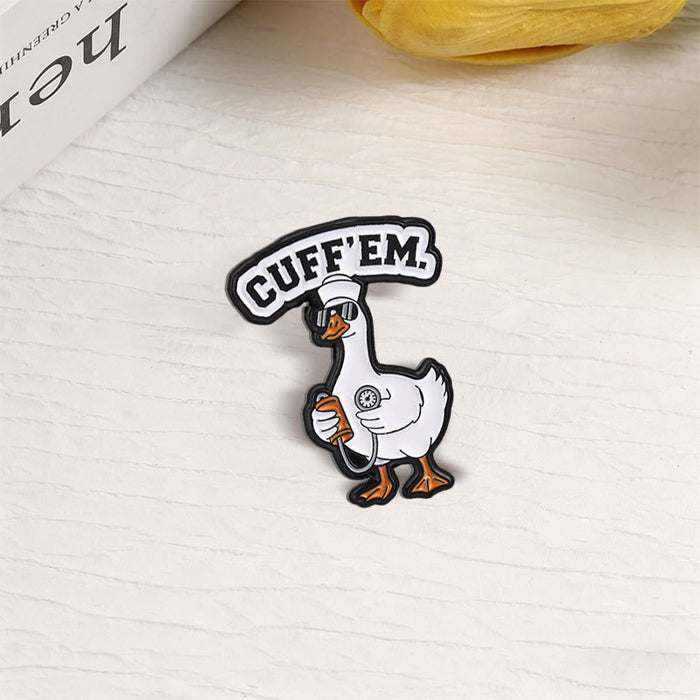 Wholesale Funny Duck Goose Cartoon Enamel Brooch Pin Trendy Boutique Backpack Accessory