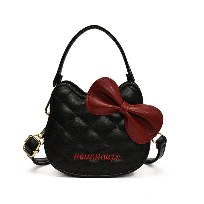 Wholesale Children' s bags autumn and winter new cute cat embroidery girl handbags cute bow kitten parent-child crossbody bag