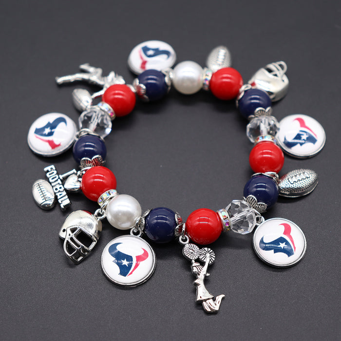 Wholesale Soccer Team Stretch Beaded Bracelet Unisex Steelers Saints