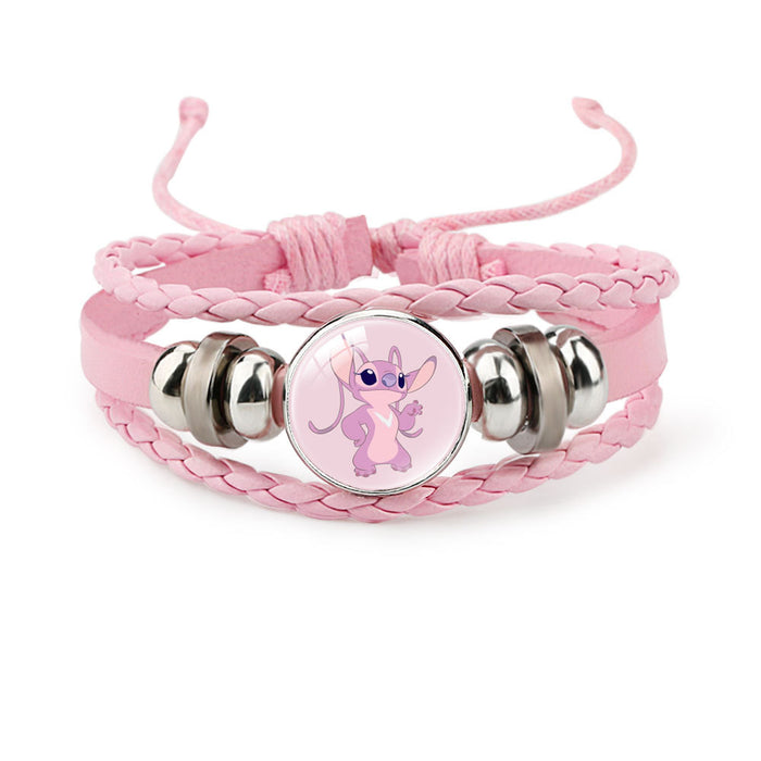 Wholesale Cute Cartoon Multi-Layer Braided Leather Beaded Bracelet