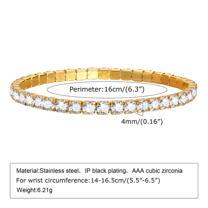 Wholesale Stainless Steel Zircon Tennis Adjustable Bracelet JDC-BT-QXS001