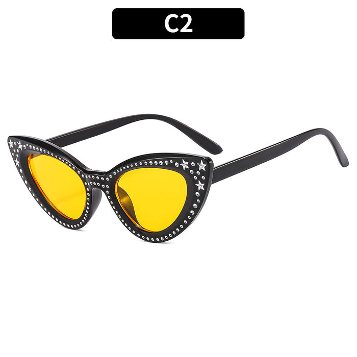 Wholesale 2024 Cat Eye Diamond PC Sunglasses JDC-SG-XIa069