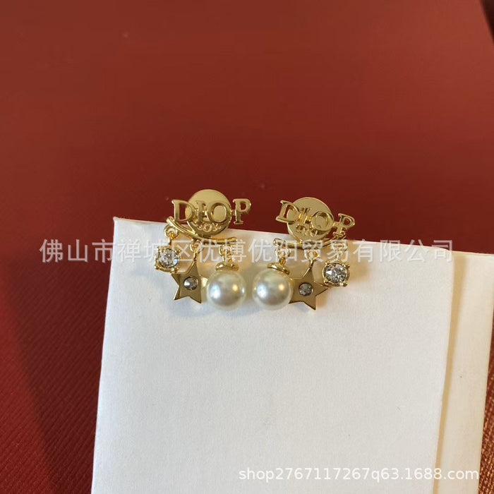 Wholesale letter tassel pearl earrings female