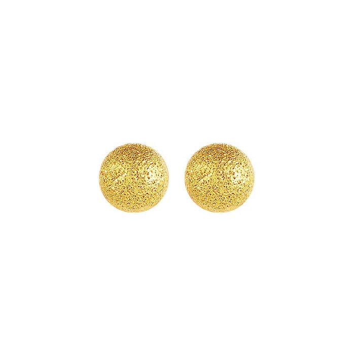 Wholesale 12Pcs/pack Copper Gold-plated Frosted Smooth Round Exquisite Earrings Simple Earrings JDC-ES-XP002