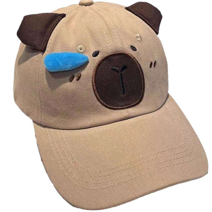 Wholesale Hat Cartoon Bear Stereo Nose Snot Puppy Student Riding Sunshade Sunscreen Big Head Baseball Cap