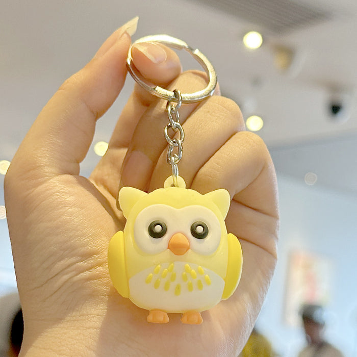 Wholesale  Cartoon  PVC Animal Owl Pendant Car Keychain Bag Pendant