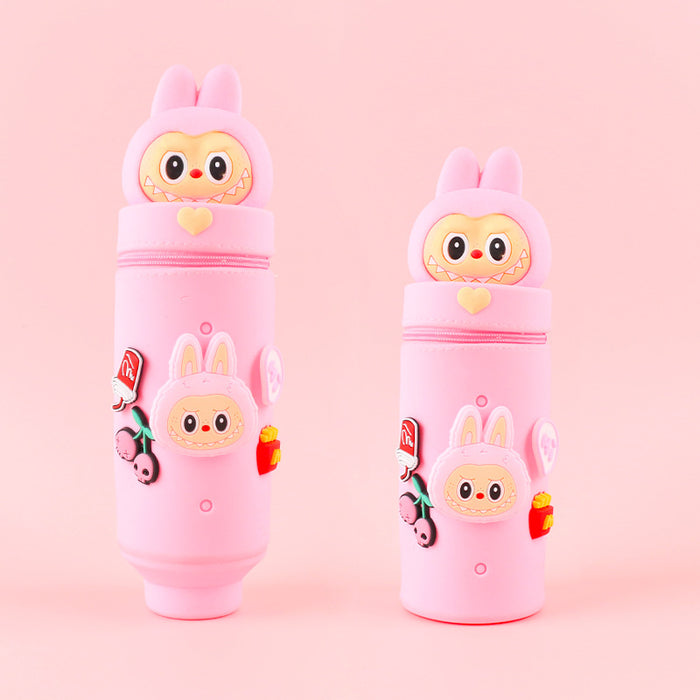 Wholesale Trendy Cartoon Hole Pencil Case Silicone Student Stationery minimum quantity：10