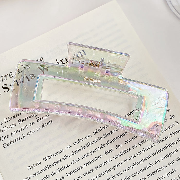 Wholesale Stylish Pearlescent Mermaid Large Hair Claw Clip Plastic Grip