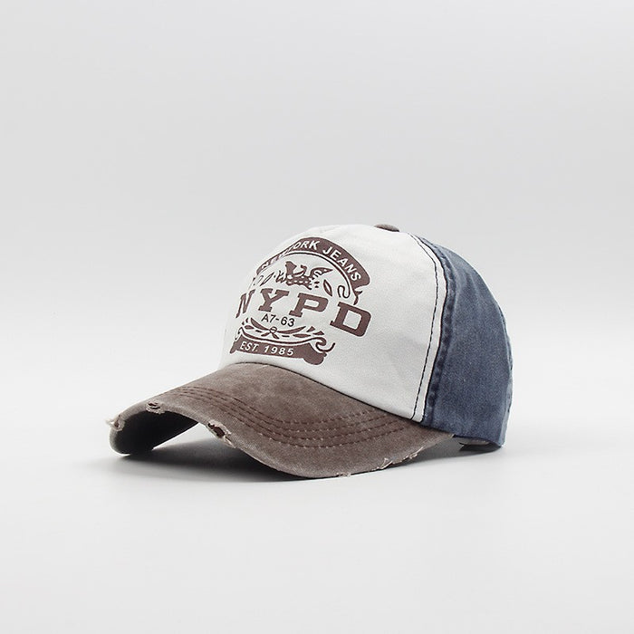 Wholesale Washed denim tongue hats for men and women, used baseball caps