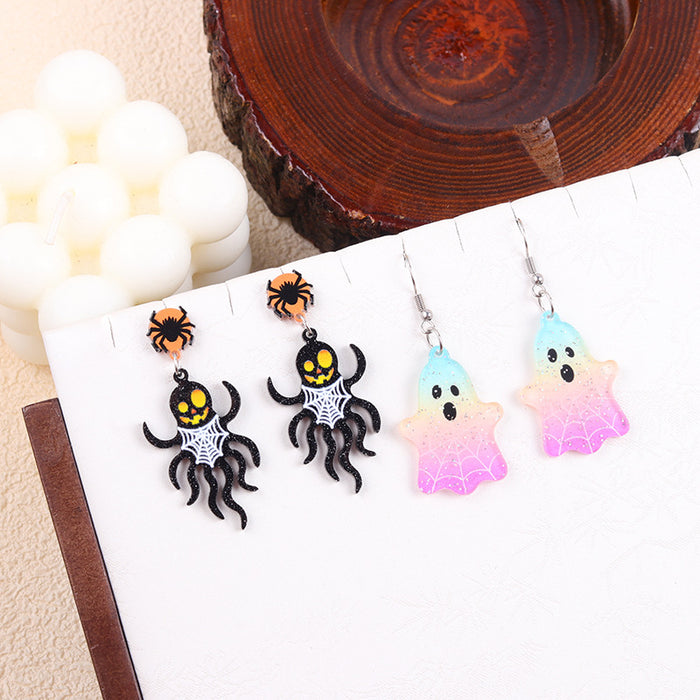 Wholesale  earrings creative colorful ghost  acrylic earrings niche earrings ear jewelry