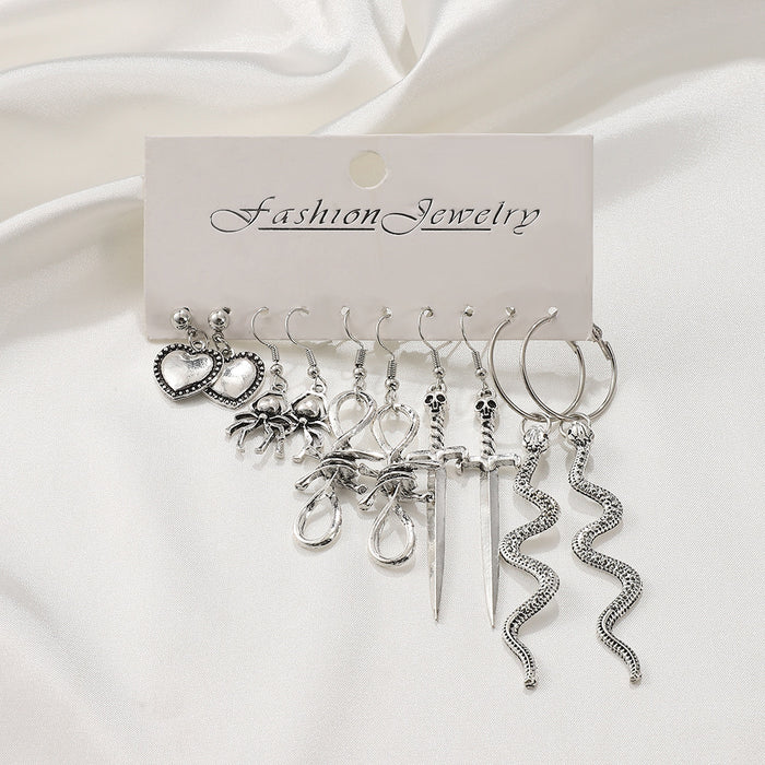 Wholesale Love Butterfly Earrings Set Creative Snake Sword Earrings Halloween Earrings
