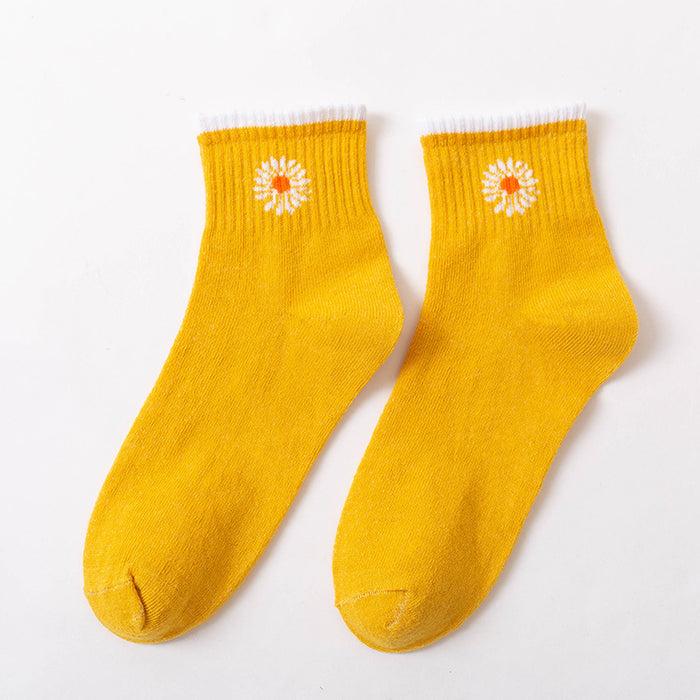 Wholesale of 10pcs Medium Tube Chrysanthemum Socks JDC-SK-Miqi002