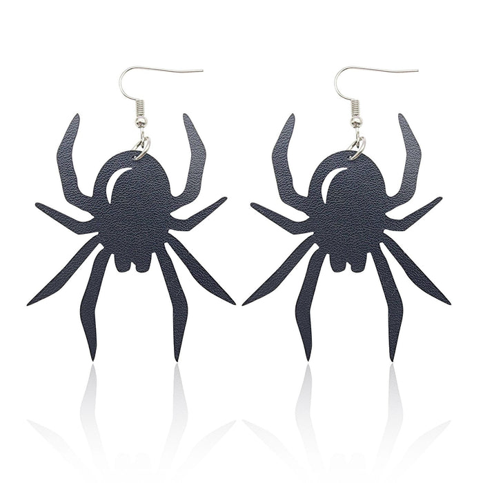 Wholesale 2023 New Halloween Spider Sequin Leather Earrings JDC-ES-CaiYun004