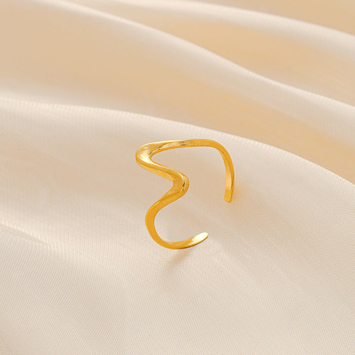 Wholesale Stainless steel adjustable ring with opening, simple and stylish irregular ring