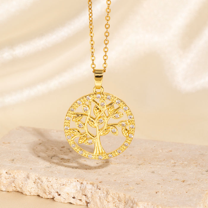 Wholesale Gold-plated copper micropaved zirconia necklace