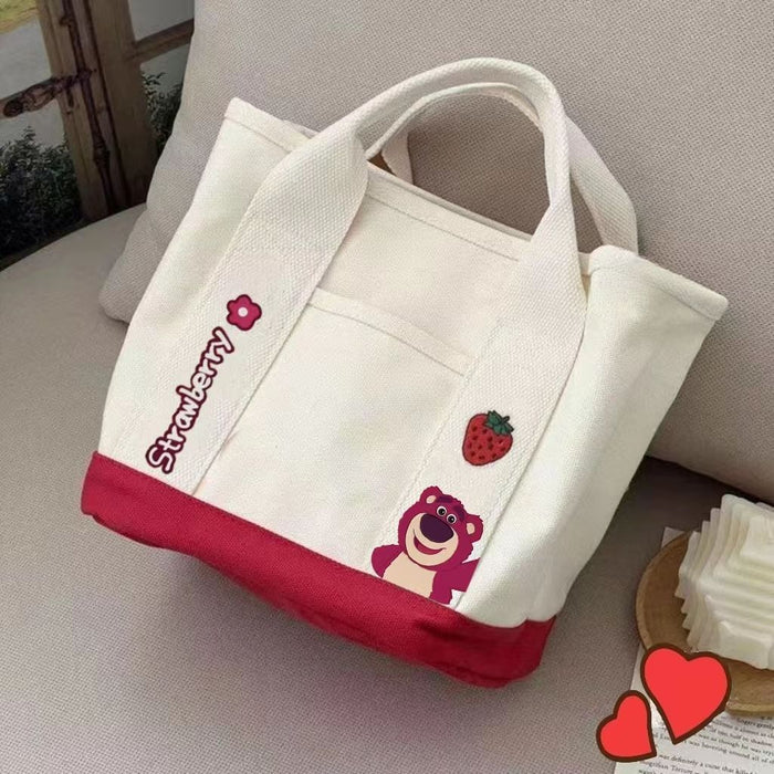 Wholesale Cartoon Embroidered Canvas Bag Baoma Going Out Handbag Lunch Bag Office Handbag Storage Bag