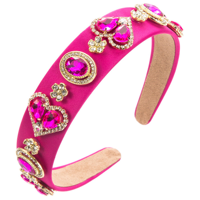 Wholesale Glass rhinestone heart-shaped headband for Valentine' s Day