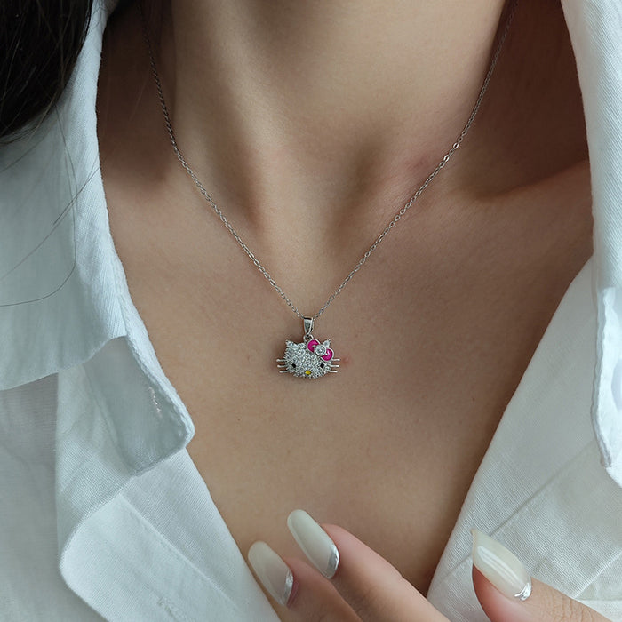 Wholesale Women's Cute Kitten Pendant choker necklace