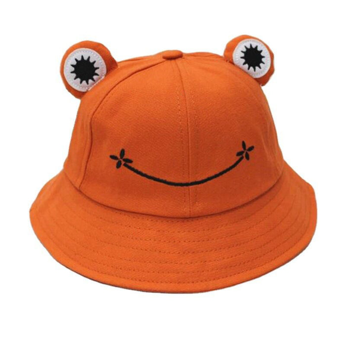 Wholesale  Cartoon Cute Children Adult Frog Fisherman Hat Casual Parent-child Basin Hat Sun Protection Big Eye Hat