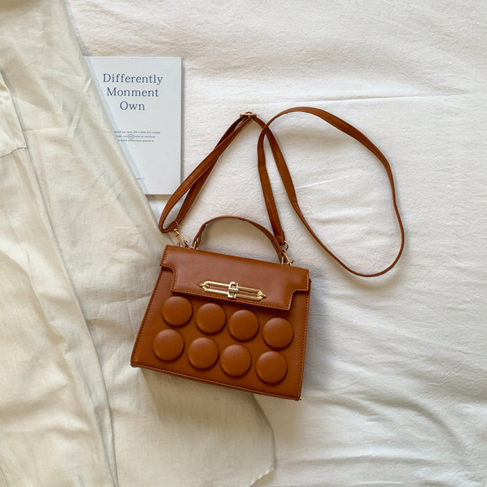 Wholesale Small Pu Handbag with Sewing Thread Design for Daily Matching Fashion Accessory