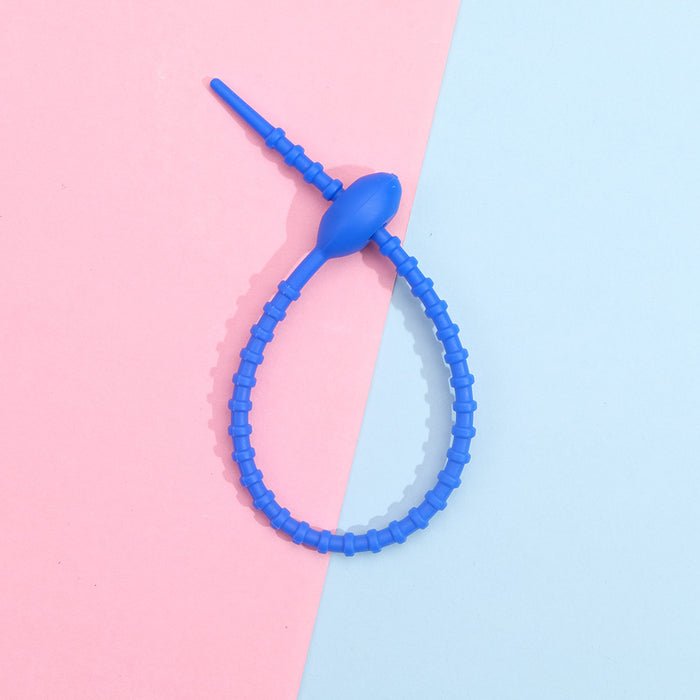 Wholesale Colorful silicone tie handmade accessories reusable keychain ring chain rope bag hanging accessories