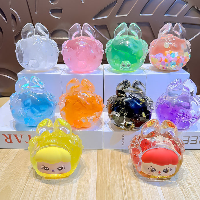 Wholesale rabbit liquid burst luminous ornaments cute healing girls gift