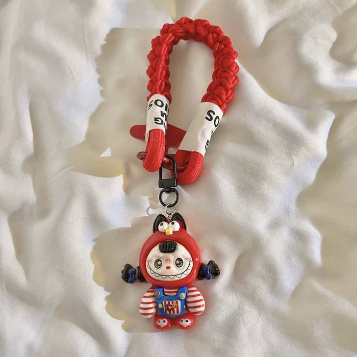 Wholesale Cute cartoon cloth woven nylon lanyard key chain