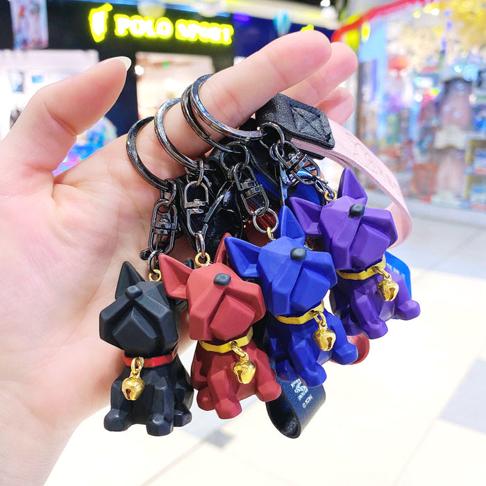 Wholesale Cute keychain pendant, car keychain, French fighting dog, dog, couple bag, hanging accessories wholesale