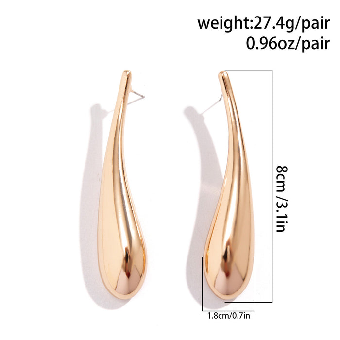 Wholesale  glossy beanie earrings plain ring pleated water drop earrings geometric earrings