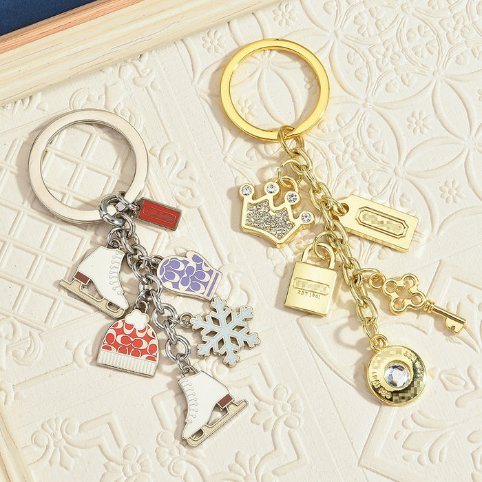 Wholesale Trendy Multi Pendant Aluminum Alloy Keychain Beach Vacation Cute Cartoon Theme Bag Charm