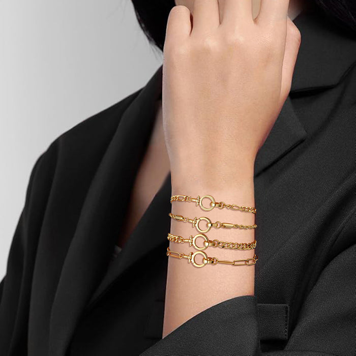 Wholesale New women's bracelet fashionable commuting personality 8-shaped buckle curved card bracelet