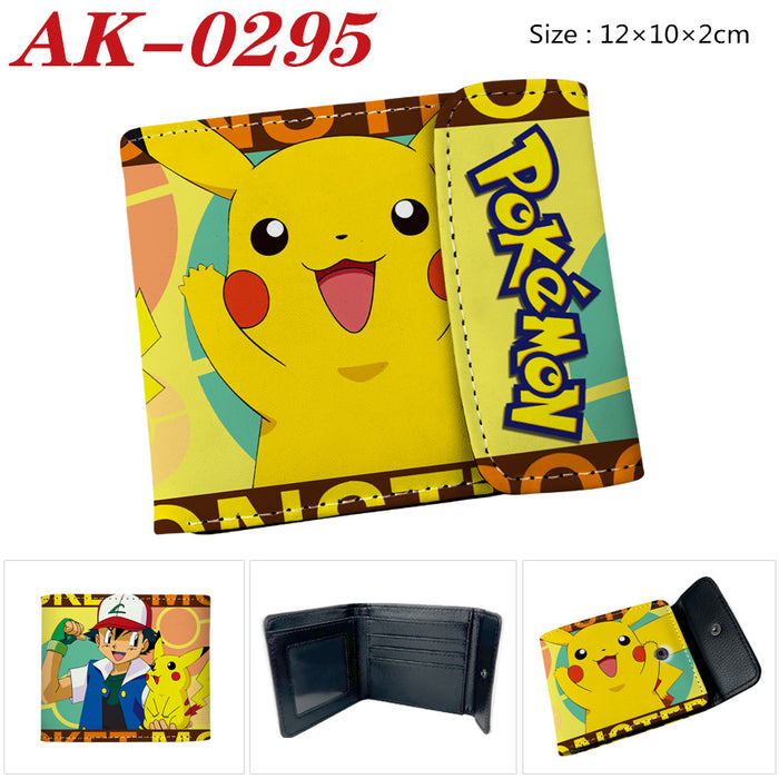 Wholesale Anime Snap Button PU Leather Short Wallet Unisex Card Coin Purse Trendy Boutique Gift