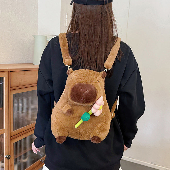 Wholesale Plush Bag Double Backpack Children' s Bag Cute Animal Doll Backpack Cartoon Doll