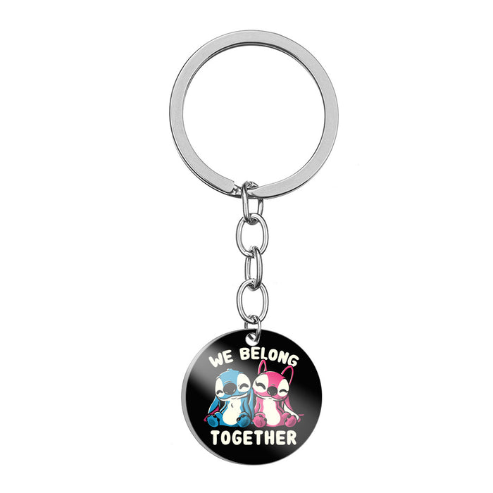 Wholesale Cartoon Color Printing Stainless Steel Keychain JDC-KC-HuanYu029