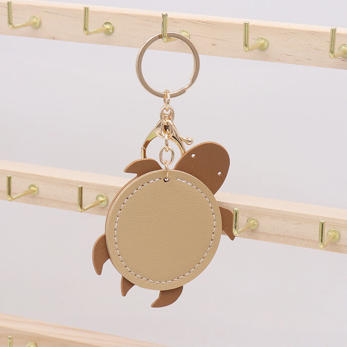 Wholesale Creative Cartoon Double-sided PU Leather Turtle Keychain JDC-KC-SuiY001