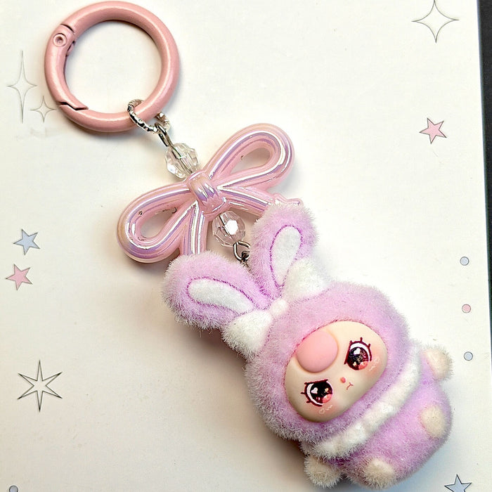 Wholesale Cute flocked doll accessories  cartoon-style keychains