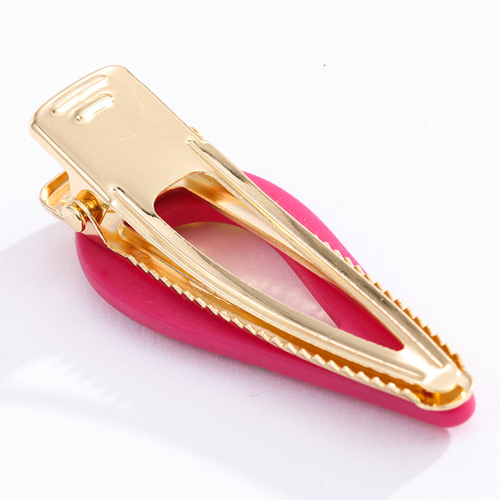 Wholesale Candy Color Resin Diamond Children's Pointed Clip JDC-HC-KenJie005