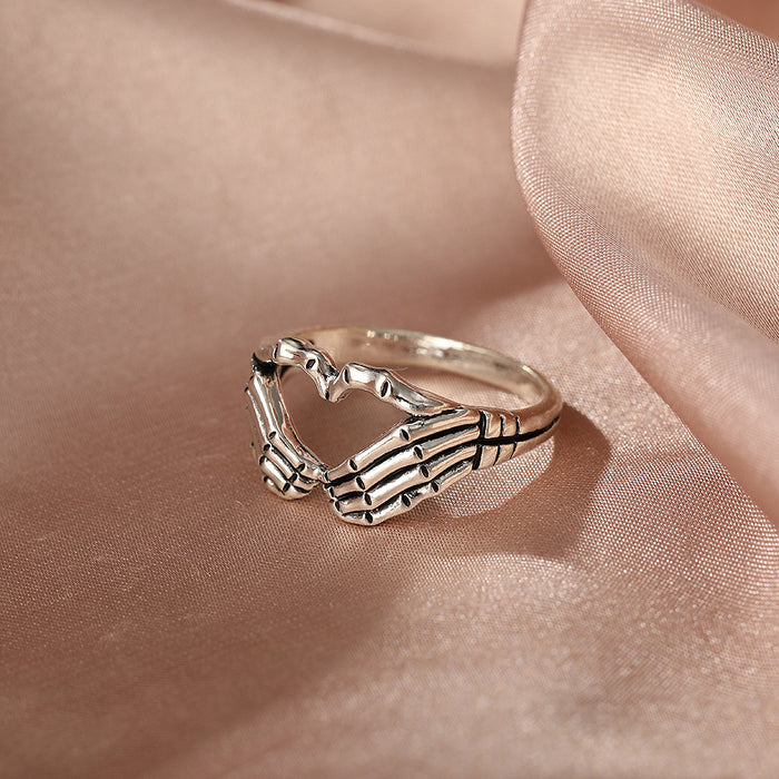 Wholesale Dark Palm-Shaped Ring Personalized Fashion Retro Ring