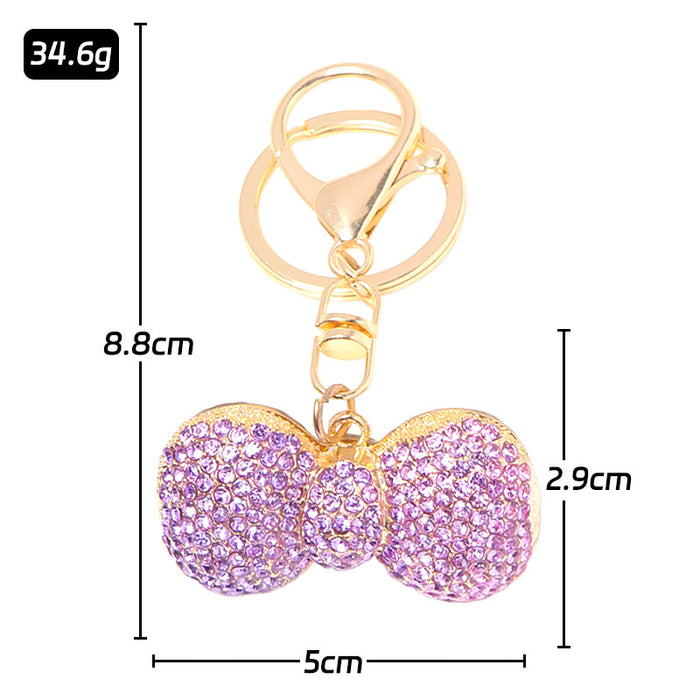 Wholesale Metal Rhinestone Bow Key Chain Key Pendant Key Chain