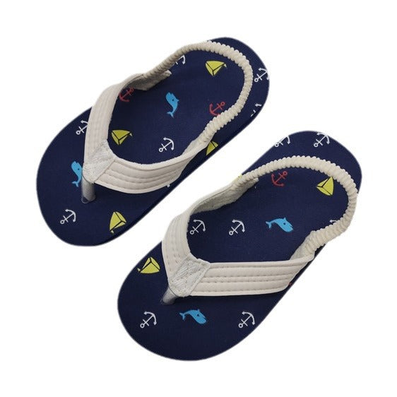 Wholesale Flip-flops Children's Men's Sailing Shoes Cartoon Clip Foot Soft Bottom  Beach Shoes