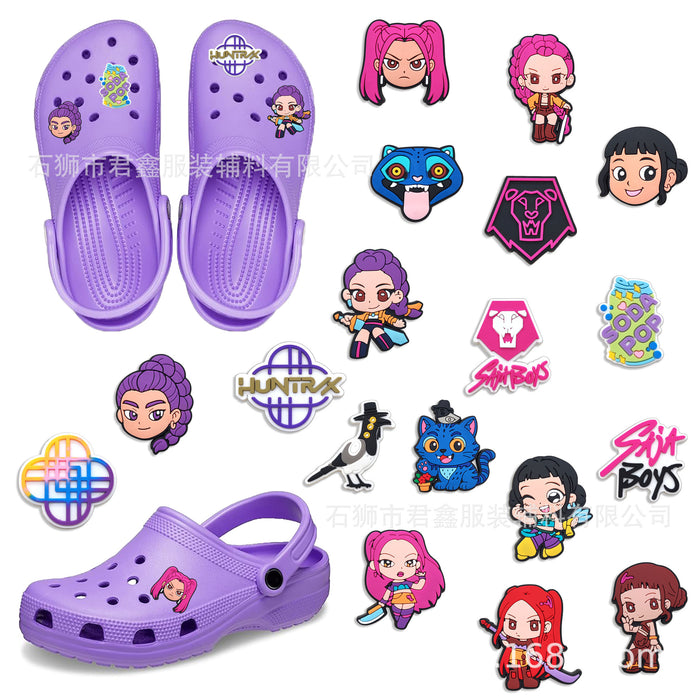Wholesale 50pcs KPop Charms Shoe Buckles PVC Patches
