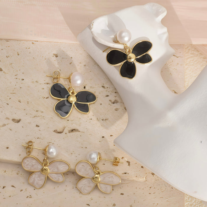 Wholesale Oil Drop Earrings Love Bow Flower Earrings