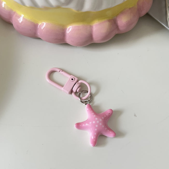 Wholesale Cute 3D Starfish Keychain Cartoon Bag Charm Gift Summer Accessory