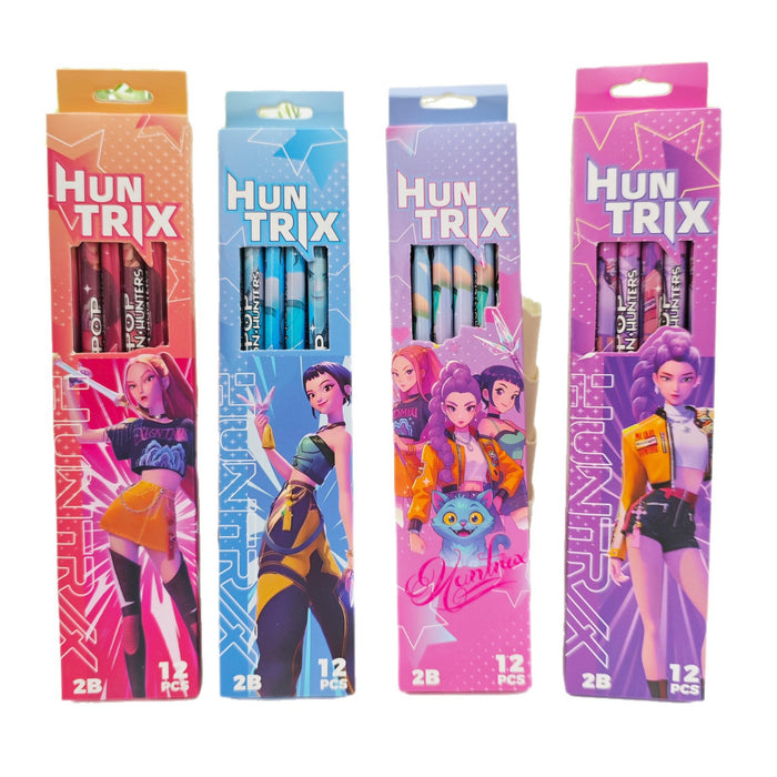 Wholesale Cartoon K-Pop Hunter Girl Group 12 Boxed Pencils
