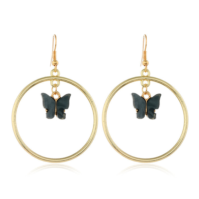 Wholesale Earring Metal Creative Earring Butterfly MOQ≥2 JDC-ES-ZL035