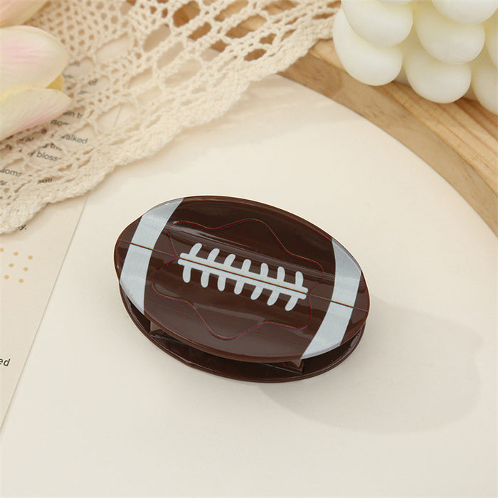 Wholesale Rugby Grabber Basketball Hairpin Football Volleyball Shark Clip Tennis Clip Creative Headwear Hair Accessories