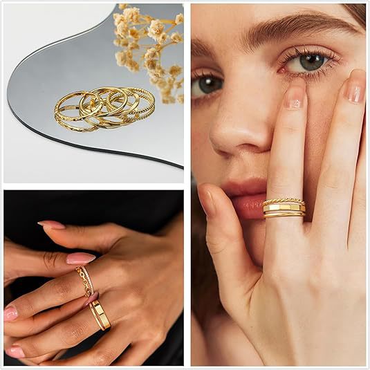 Wholesale New stacked zircon double loop ring with niche design, cross chain knot winding index finger ring set