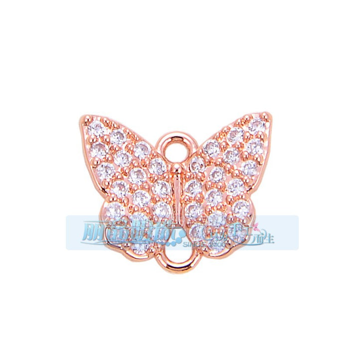 Wholesale Bee Butterfly Ladybug Eagle Sunbird Dragonfly Alloy Micro-inlaid Zircon DIY Jewelry Accessories JDC-DIY-MoHua003